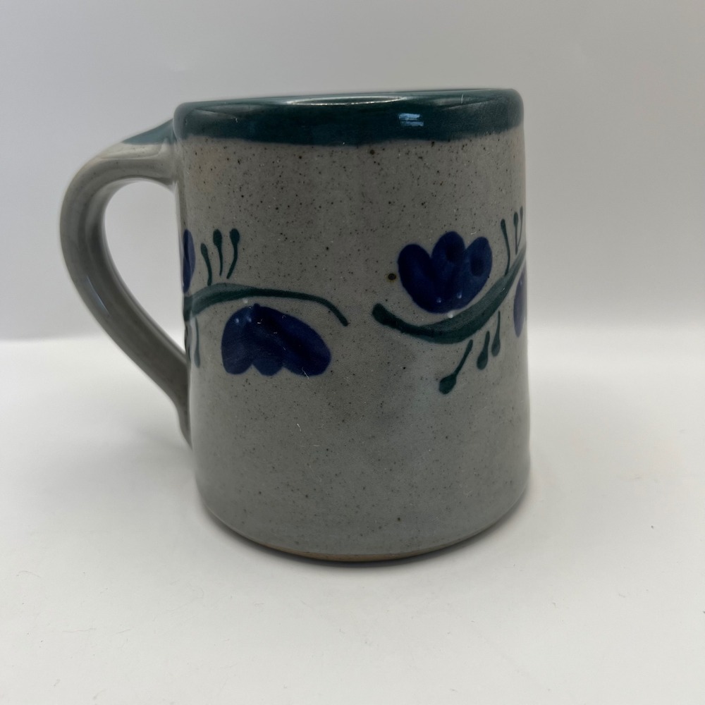 Great Bay Pottery Stoneware Mug Gray Blue Green Handmade No Hampton NH 2003 a